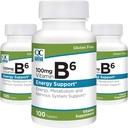 Kvalitetsval vitamin B6 100mg 100 greve flaskor tabletter (3 pack)