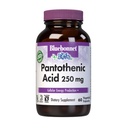 BlueBonnet Nutrition Pantothenic Acid 250 mg Daily Vitamin B5 Supplement för cellulär energi för kvinnor och män - Vegan, Gluten-Free, Non-GMO - 60 Vegetabiliska kapslar