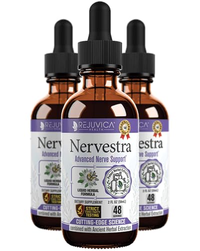 Nervestra Nerve Health Support Supplement - Snabbabsorberande växtbaserade flytande formel - gurkmeja, vit Willow Bark, B-Vitaminer, Alpha Lipoic Acid, Acetyl-L-karnitin och mer