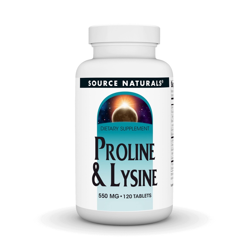 Källa Naturals Proline & Lysin, 550 mg - 120 tabletter