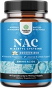 NAC Supplement N-Acetyl Cysteine med Vanilla - Detox N-Acetylcystein Supplement för Lung Health & Respiratory Function, Liver & Kidneys Detox & Cleanse - Amino NAC Capsules för vuxna - 90 Ct