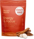 NeuroGum Energy Caffeine Mints (180 bitar) - Sugar Gratis med L-Theanin + Natural Caffeine + Vitamin B12 & B6 - Nootropic Energy & Focus Supplement för kvinnor och män - Keto & Vegan, Cinnamon Flavor