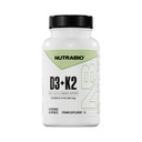 NutraBio Vitamin D3 K2 | 5000 IU D3 as Cholecalciferol with Vitamin K2 as MENA-Q MK7 (180mcg) | Support Bone and Heart Health | Non-GMO, Gluten Free, Lactose Free | 60 Vegetable Capsules