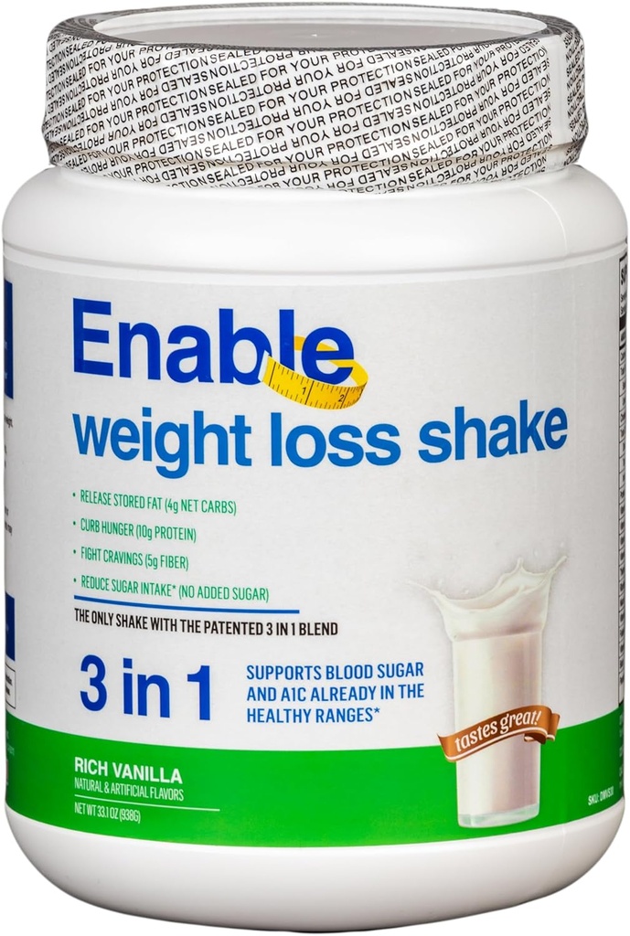 Aktivera viktminskning Shake - Utsökt vanilj smak för hälsosam och tillfredsställande måltidsersättning, 2lb 8oz