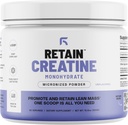 RETAIN Kreatin Monohydratpulver (60 Serv) - 100% Micronized High Absorption Kreatin Monohydrat, Lean Muscle Mass & Recovery