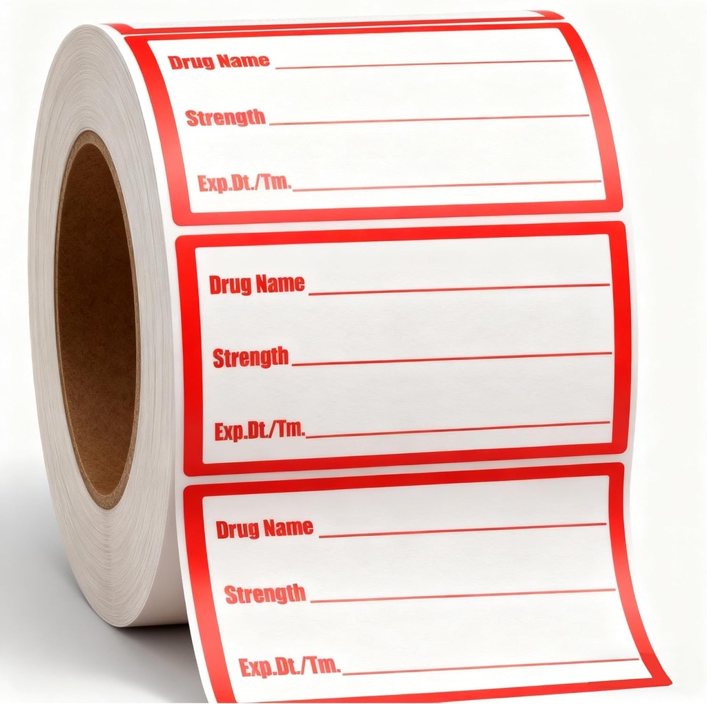 500Pcs Drug Name Label Stickers Medication Strength Stickers 1x2 Inch-Veterinary Instruction Labels påminner om etiketter