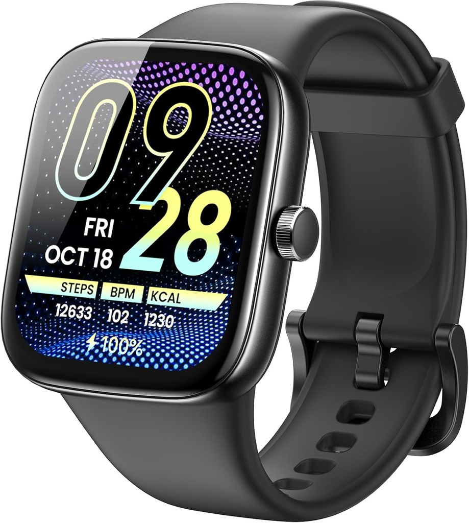 TOZO AMOLED S7 Smart Watch Bluetooth Call 1.85 Inch Ultra HD Screen, Dynamic Dials Messages Push 100+ Sportlägen, Detect Human Health Sleep Monitor med High Battery Life, Touch Function
