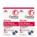 Genexa spädbarn Clean Acetaminophen | Barnläkare Preferred Ingredienser | Smärta Reliever & Feber Reducer för spädbarn | Dye Free, 0% Artificiella tillsatser | Organisk blåbär smak, 4 fl oz (2 Pack)