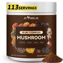10-i-1 Mushroom Powder, Mushroom Complex - Lions Mane, Reishi, Shiitake, Chaga, Turkey Tail, Cordyceps, Maitake & More, Mushroom Supplement Powder för energi, minne, fokus och immunstöd 8oz