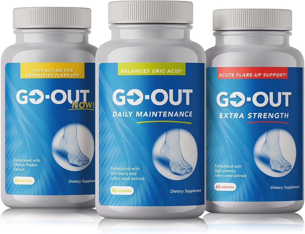 GO-Out Bundle - Omfattande Uric Acid Management Solution med daglig underhåll, extra styrka och nu!