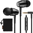 LUDOS OMNITONE Wired Earbuds in-Ear Headphones, 5 Year Warranty, hörlurar med mikrofon, 3,5 mm Jack Corded Ear Buds, Videokonferens för iPhone, Samsung, Computer, Laptop, Kids, School Students