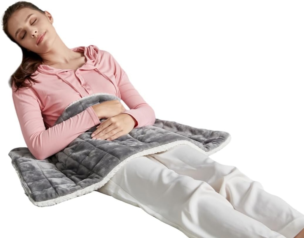 Weighted Heating Pad for Period Cramps and Back Pain, XL Heating Pad 17 "x33", Electric Heating Pad for Shoulder, 4.9LB Uppvärmd pad med 4 värmenivåer, Dorm Room Essentials,maskin tvättbar