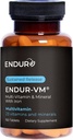 Endur-VM Multivitamin & Mineral (med järn), Daily Multivitamin med Vital Minerals, Vitamin B, Vitamin D & Folic Acid, Gluten Free, 150 tabletter