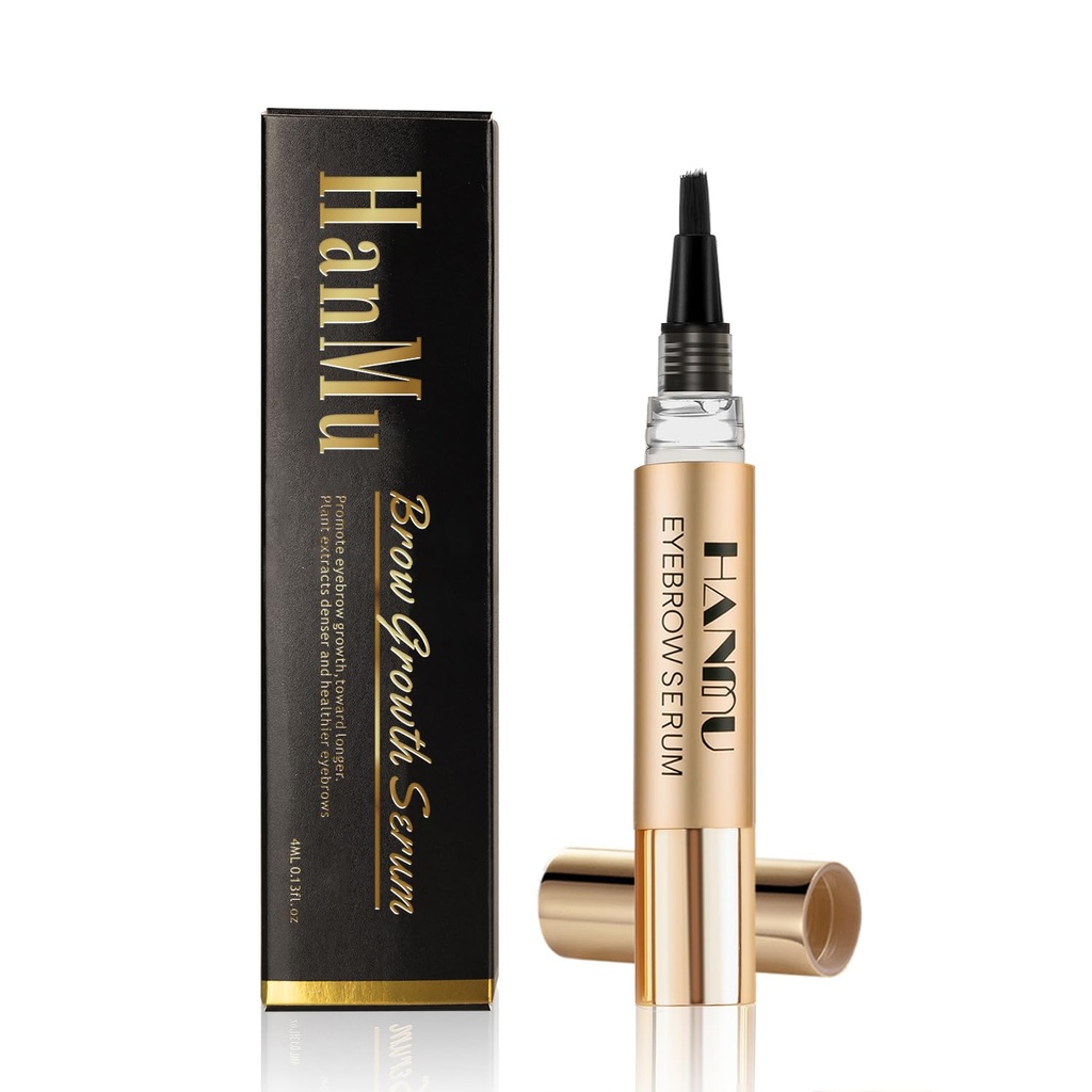 HANMU Eyebrow Growth Serum, För Rapid Enhancing Brow Growth Snabbare, Fuller, Thicker, Irriterande Eye Brow Serum Enhancer 4ml