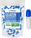 XPRS Nutra Size 1 Empty Capsules - 500 Count Empty Gelatin Capsules - Pill DIY Capsule Fyllning - Pure Bovine Pill Gel Caps for Do-It-Yourself Supplements (Blå / Vit)
