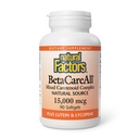 Naturliga faktorer BetaCareAll 25 000 IE, vitamin A för hälsosam hud, vision och immunfunktion, 90 Softgels