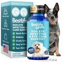 Dog Eye Infection & Eye Care Support Supplements, Natural Relief från Conjunctivitis, Swelling, Tear Stains, Dry Eyes and Discharge, Easy to Use, No More Struggle with Canine Drops, 400 Small Pills