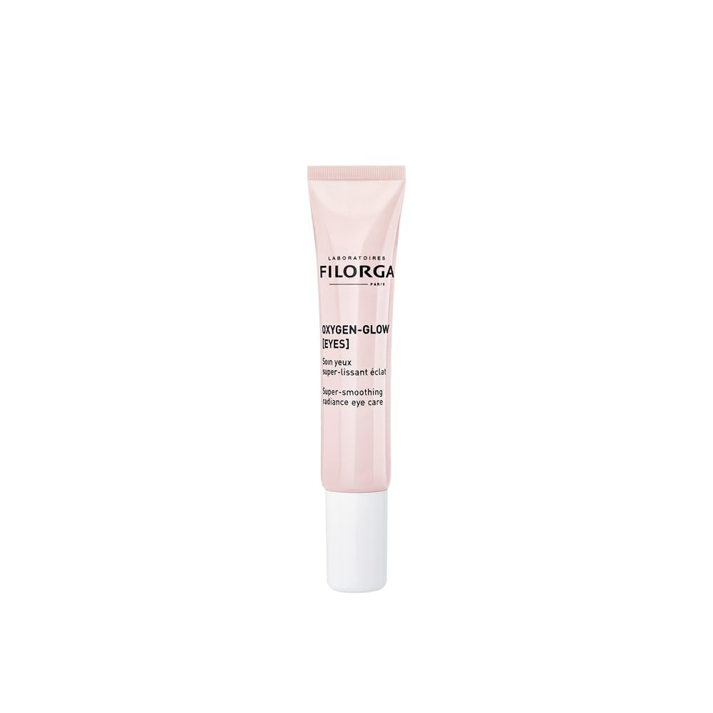 Filorga Oxygen-Glow Super Smoothing Eye Cream, kombinerar Hyaluronsyra och enzymer för snabb daglig behandling av trötta ögon, svaghet och mörka cirklar, 0,5 Fl Oz (Pack av 1)