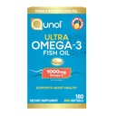 Qunol Fish Oil Omega 3 Mini Softgels, 1000mg Omega 3 EPA + DHA, Ultra Pure Supplements, Heart Health Support, Lemon Flavor, Easy to Swallow Minis, 3 Month Supply, 180 Count