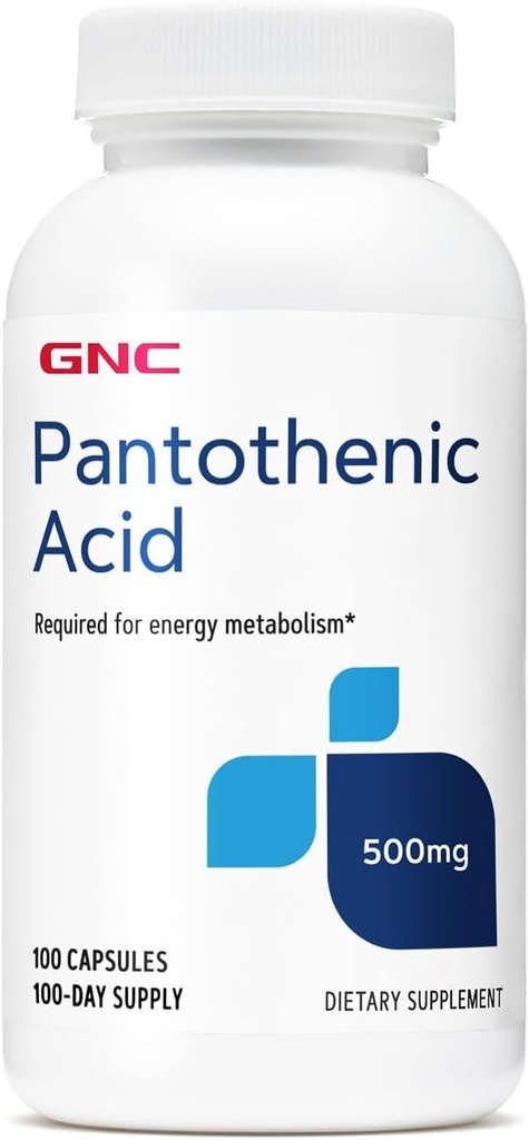 GNC Pantothenic Acid 500mg, 100 kapslar, stöder energimetabolism