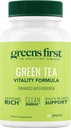 Greens First Green Tea Vitality Formel - Förbättrad med Moringa - Antioxidant-Rich för ren energi - Vegan & Gluten-Free - Kraftfullt Blend för energi & Total Wellness (60 kapslar)