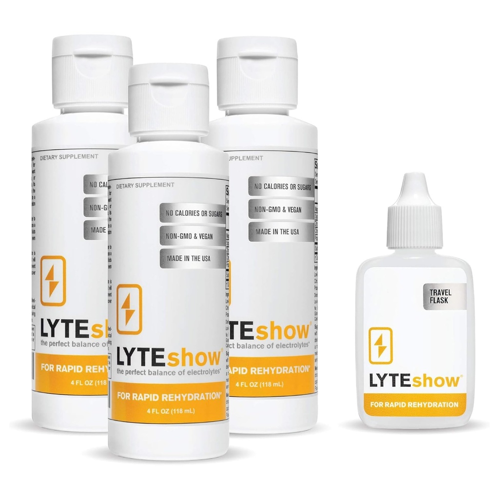 LyteLine LyteShow Sugar-Free Electrolyte Supplement, 3 Pack, 120 portioner - Keto Friendly, Zink och Magnesium för snabb rehydrering, träning, muskelåterhämtning och energi - Vegan