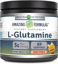 Fantastiska formler L-Glutaminpulver | Aminosyra tillskott | Icke-GMO | Glutenfri | Made in USA (Fruit Punch | 1 Lb)