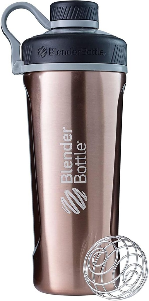 BlenderBottle Radian Shaker Cup isolerad rostfritt stål vattenflaska med Wire Whisk, 26-Ounce, koppar