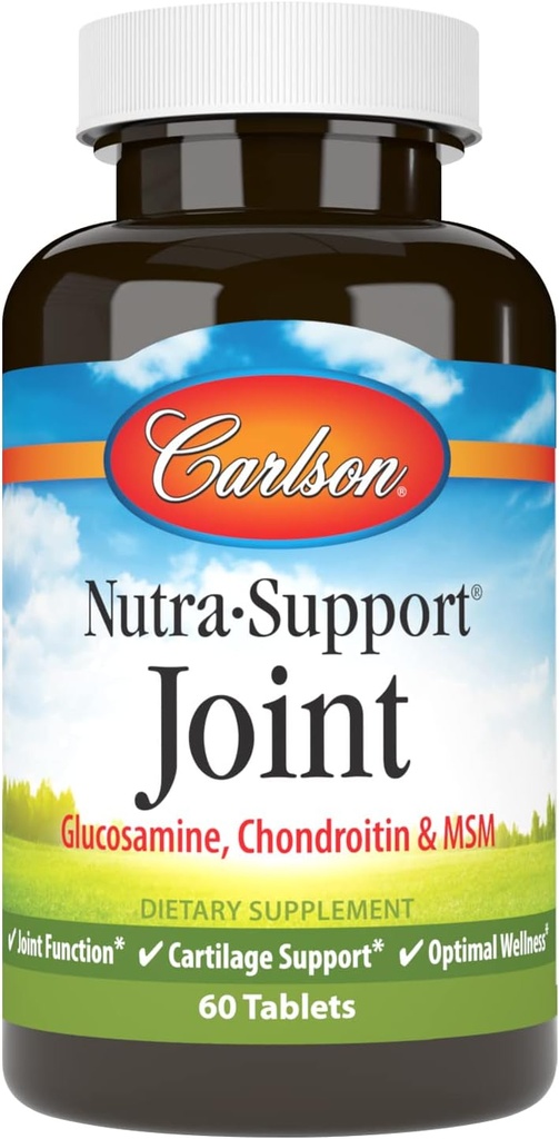 Carlson - Nutra-Support Joint, Glucosamine Chondroitin & MSM, Joint Function, Cartilage Support & Optimal Wellness, 60 tabletter