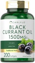 Carlyle Black Currant Oil Softgels | 1500mg | 200 greve | Non-GMO och Gluten Free Formel | Black Currant Seed Oil
