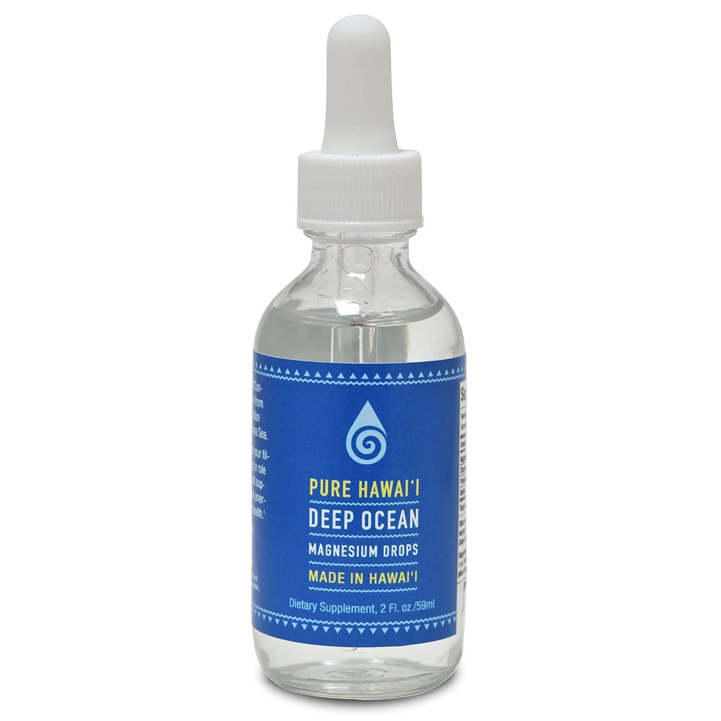Rena Hawaii Deep Ocean Magnesium Drops - Made in Hawaii - med andra spårmineraler - Lätt att ta flytande 2 Fl. Oz. - Hjälpmedel i hjärnan, humör. Muskel, Nerve, och kardiovaskulär hälsa
