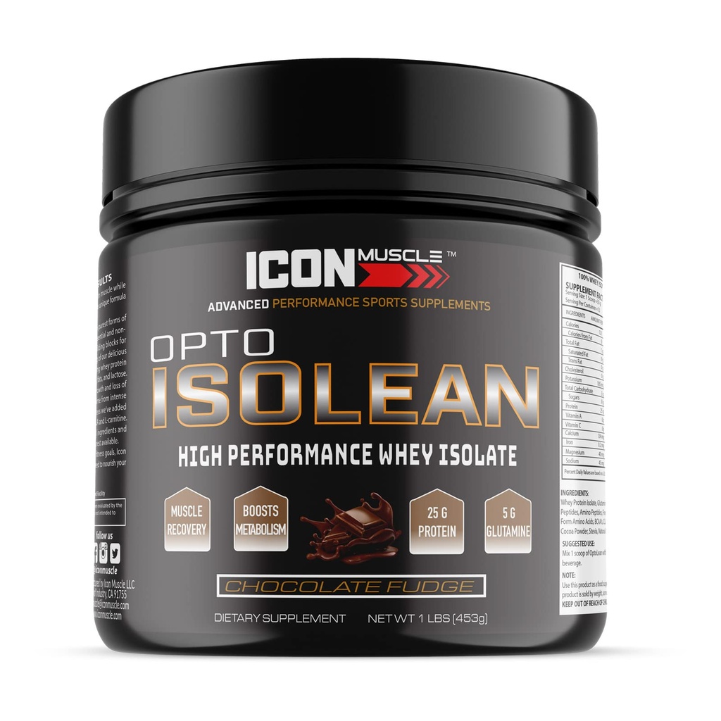 Isolean Whey Protein Powder, Chocolate, 1 pund