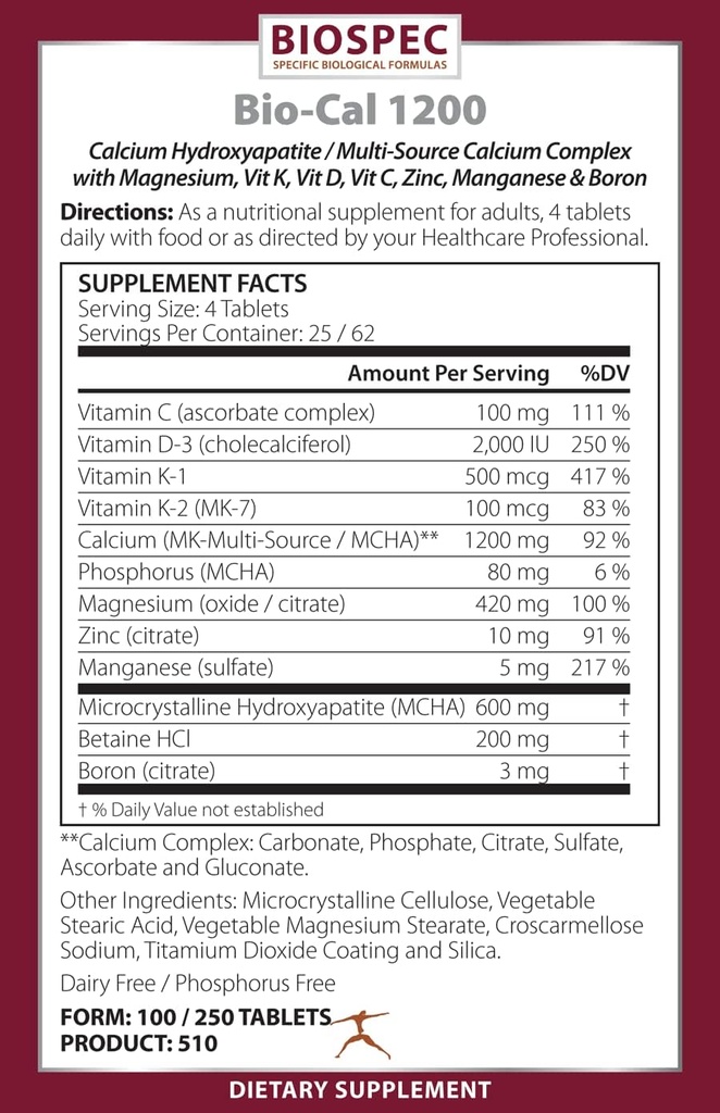 BioSpec Nutritionals Bio-Cal 1200 (250 tabletter)
