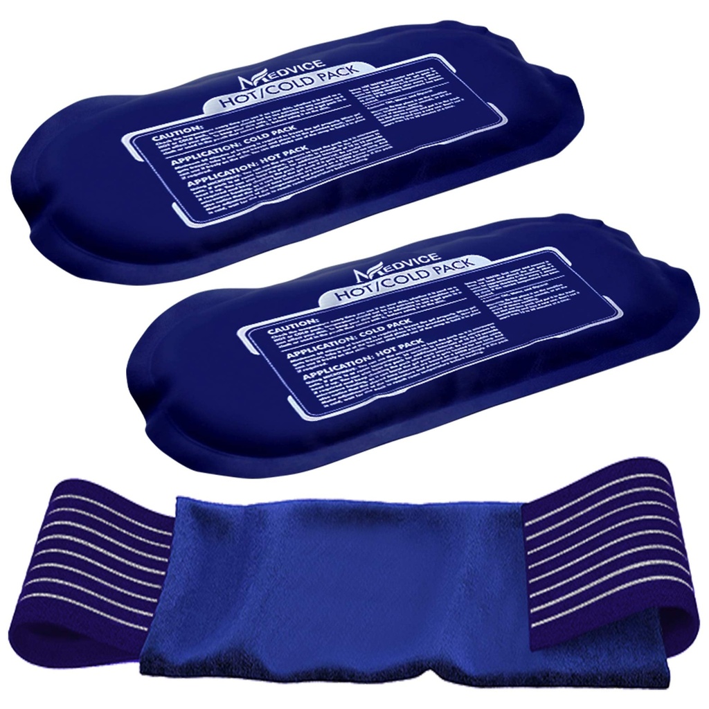 Reusable Hot and Cold Ice Packs for Injuries (3-Piece Set), Joint Pain, Muscle Soreness och Body Inflammation - Återanvändbar Gel Wraps - Justerbar och flexibel för knän, tillbaka, axlar, armar och ben