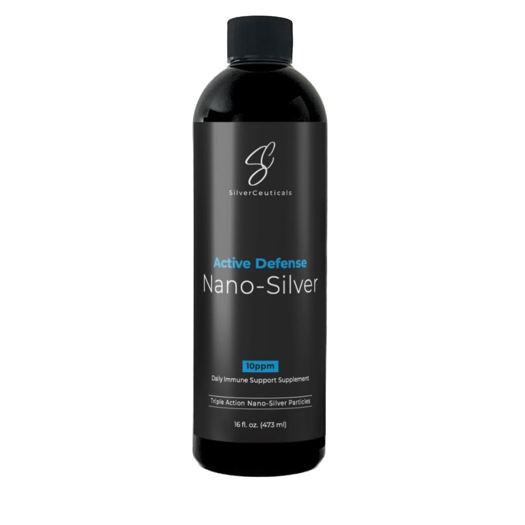 Colloidal Silver w/Nano Technology - 10ppm 16oz - 8X effektivare - naturligt immunstöd - Spara de sjuka dagarna - Ålder 5 & Up - Utför högre PPM Silvers - No Taste & Smell - 3rd Party Tested