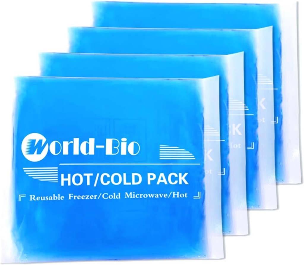 Gel Soft Flexible Ice Packs for Injuries, Reusable Cold Pack, Hot Cold Compress for Joint & Muscle Pain, Surgery Recovery, Inflammation, Swelling, Face, Head, Wrist, Ankle & Fot Injury, 4 Pack-5.1 "x6.3"
