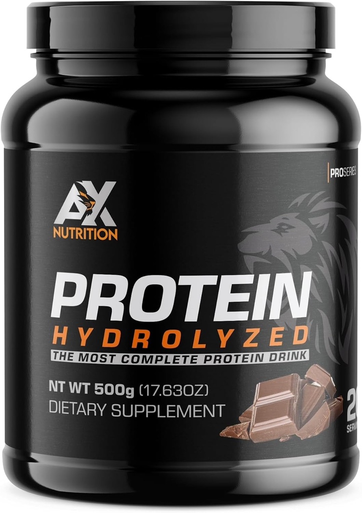 Hydrolyserad proteinpulver 500g - Choklad smaksatt | Hydrolyserad Collagen infuserad med en vitamin Blend | Stöd Hälsosam muskeltillväxt och Hälsosam immunsystem Boost