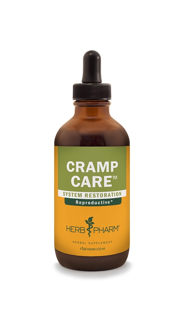 Herb Pharm Cramp Care Liquid Herbal Extract Drops för att stödja en hälsosam menstruationscykel, 4 Oz