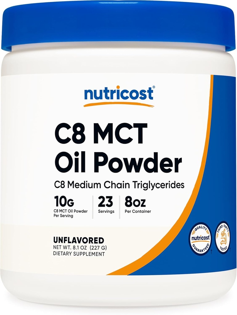 Nutricost C8 MCT oljepulver 23 portioner (8oz) - 95% C8 MCT oljepulver