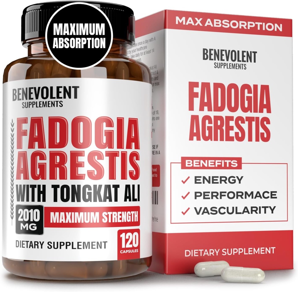 Fadogia Agrestis 1500mg [Highest Purity] + BioPerine® för hög absorptionstillskott med Tongkat Ali - Öka Stamina, Lean Muscle Growth & Recovery, Boosts Drive 3rd Party Tested 120 Capsules