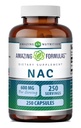 Fantastiska formler NAC (N-Acetyl-L-Cysteine) Supplement | 600 Mg per portion | 250 kapslar | Icke-GMO | Gluten Free | Made in USA