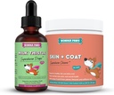 WONDER PAWS Milk Thistle Drops Plus Skin + Coat Soft Chews - for Dogs Liver and Kidney Support, Detox & Skin and Coat Health - Milk Thistle 2 Ounces - Skin + Coat 70 Chews
