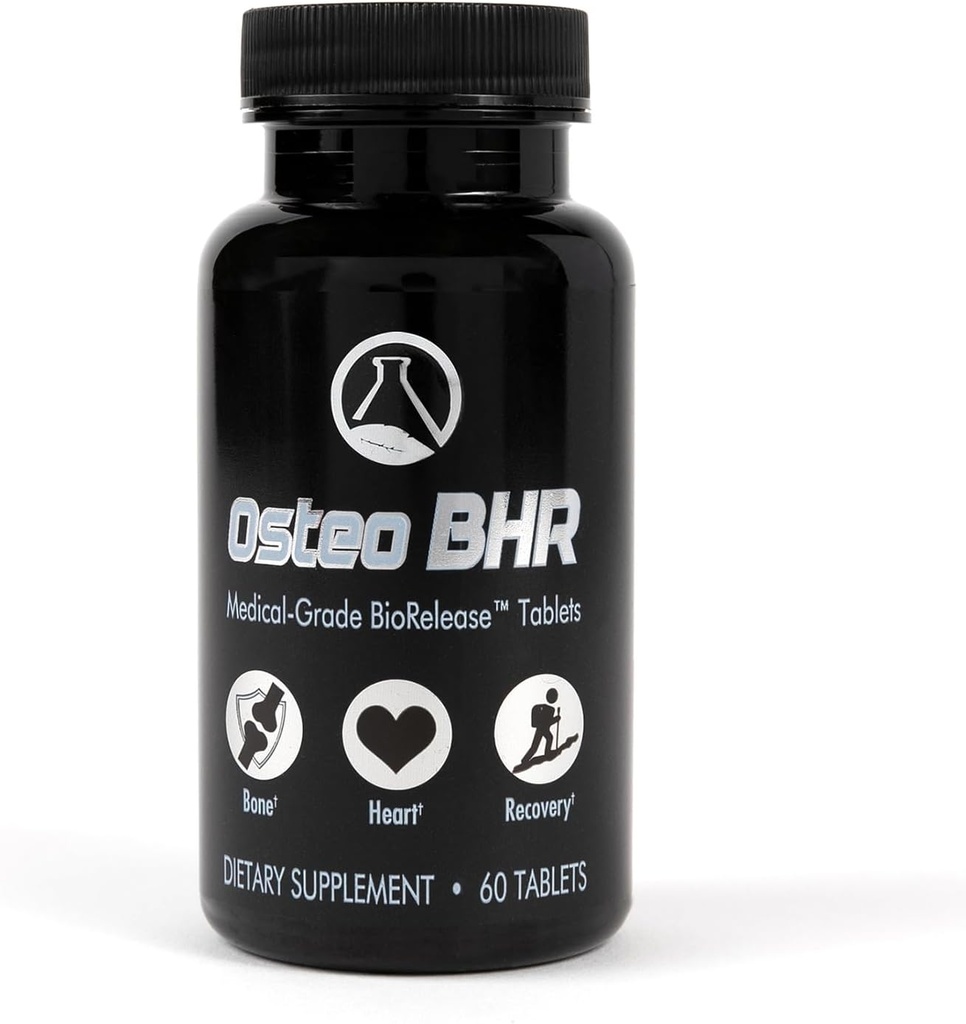 Osteo BHR - 60 Ct Bone Repair Supplement w Ipriflavone, Calcium, Magnesium, Boron, Vitamin K2 & D3 för Bone Health & Recovery. Optimal kalciumanvändning för hälsosamt hjärta och artärer.