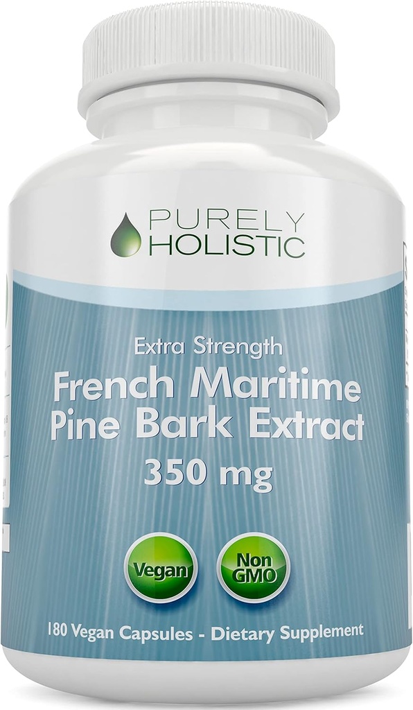 Rent Holistic Pine Bark Extract 350mg 180 Vegan Capsules 95% Proanthocyanidins - Franska Maritime Pine Bark Extract - Non GMO & Pesticide Free Antioxidant Supplement