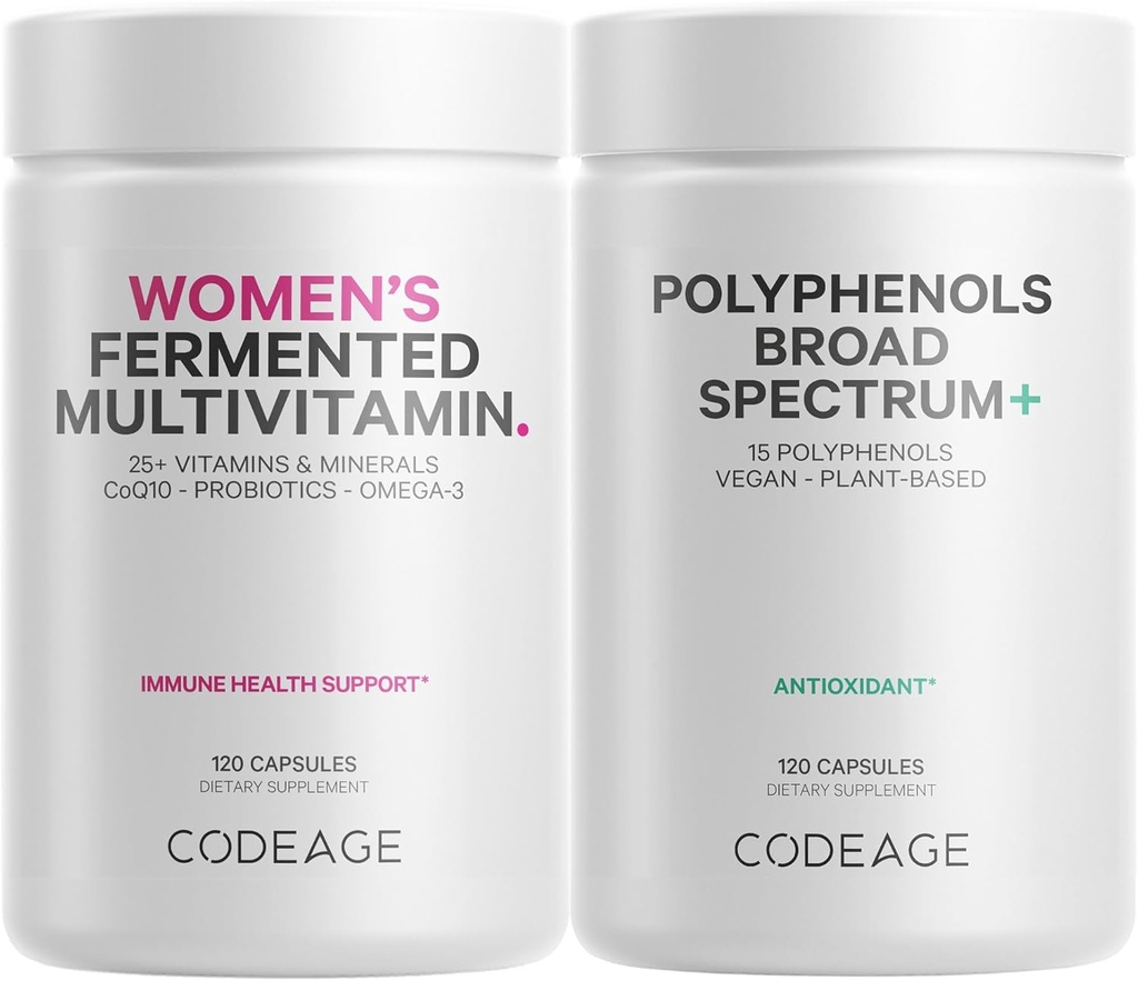 Codeage Immune Support Multivitamin för kvinnor + Antioxidanter Bundle