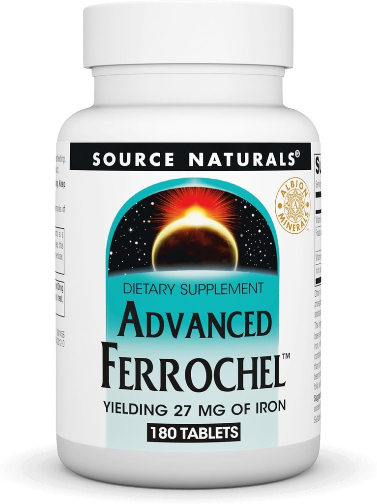 Källa Naturals Avancerad Ferrochel, Dietary Supplement Yielding 27 mg järn - 180 tabletter