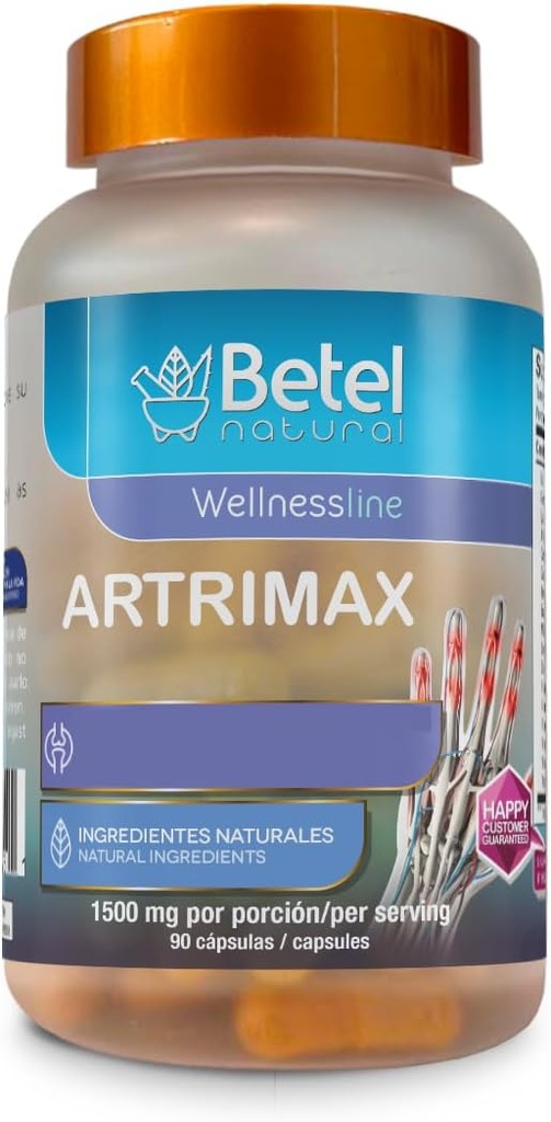 Betel Natural Artrimax Premium Arnica, Curcuma, Glukosamin för hälsosamma gemensamma - 90 kapslar
