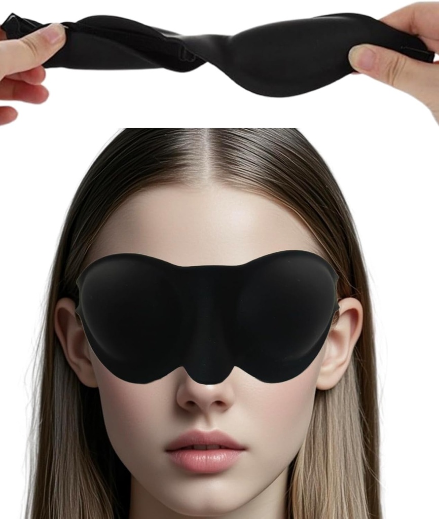 Moisture Chamber Glasses för torra ögonavlastning, 3D Silikon Hydrating Sleep Goggles med mjuk och bekväm, sovmask för CPAP-användare,justerbar remsa
