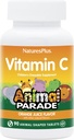 NaturesPlus Animal Parade Vitamin C Children's Chewable - Natural Orange Juice Flavor - 90 Djurformade tabletter, paket med 2 - Vegan, Vegetarisk, Glutenfri - 90 Totalt portioner