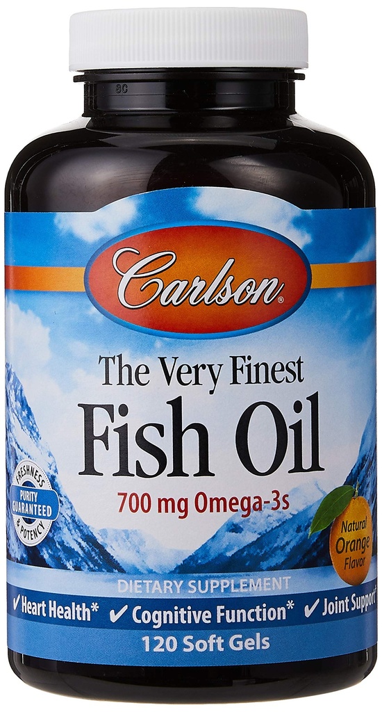 Carlson The Very Finest Fish Oil Orange 120 + 30 Softgels, 700 mg (kan tuggas)